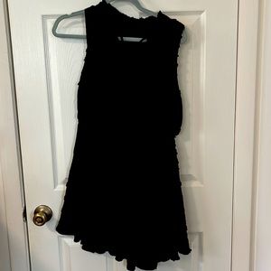 Sweet Wanderer Black Swiss Dot Mini Dress